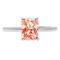 18K White Gold Solitaire Ring T4455