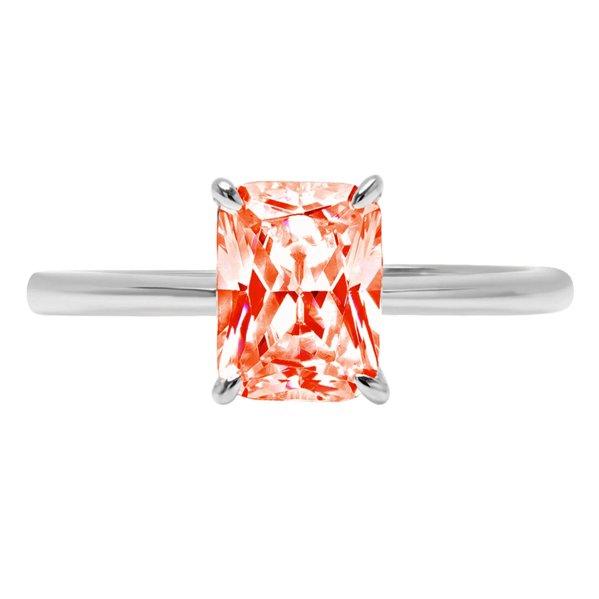 18K White Gold Solitaire Ring T4455