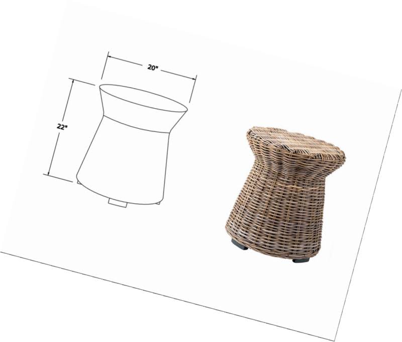 Brown Round Rattan Accent Table Z587987