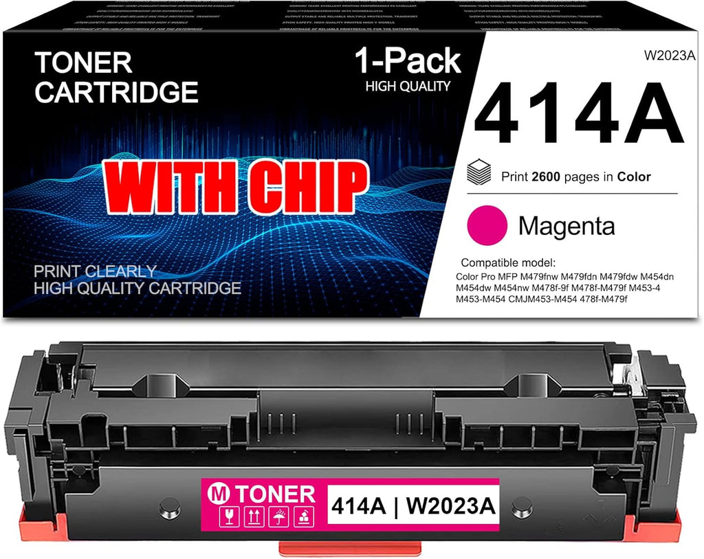4 Pack Toner Cartridge with Chip for HP Color Pro Printer T5765