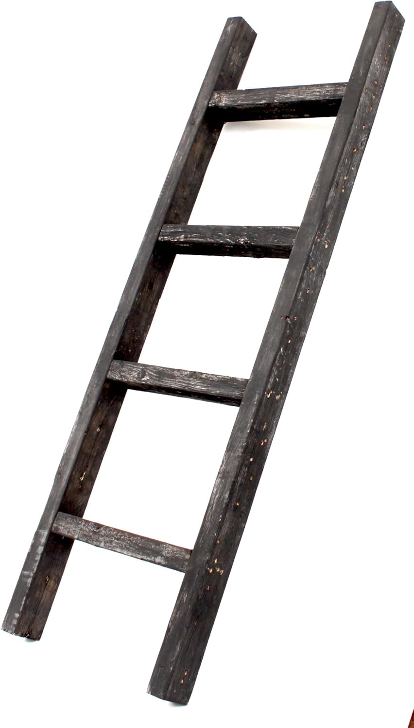 Rustic Farmhouse Decorative Ladder 6ft Weathered Gray C92661