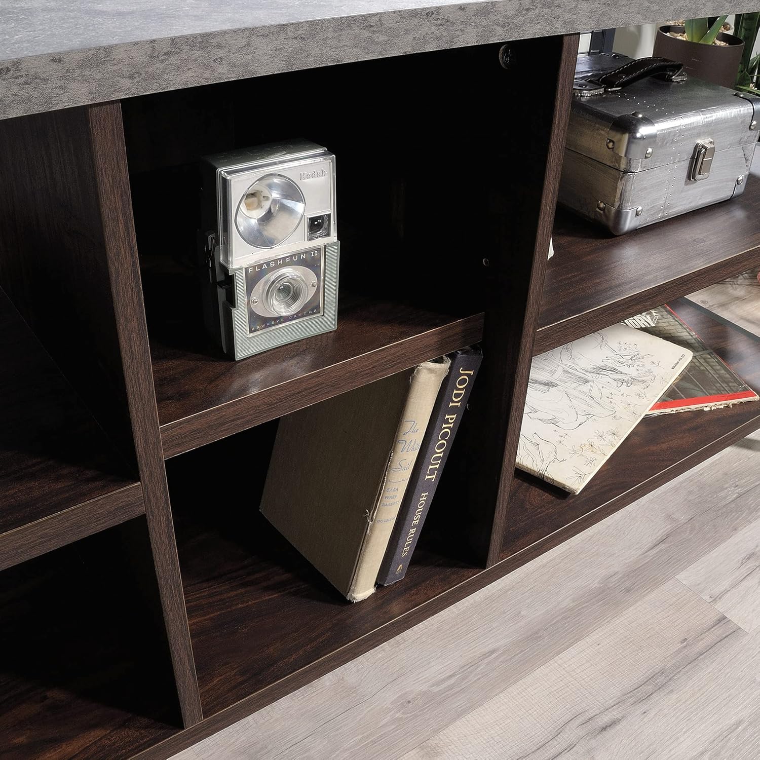 Credenza for TVs up to 60", Rich Walnut Finish W762