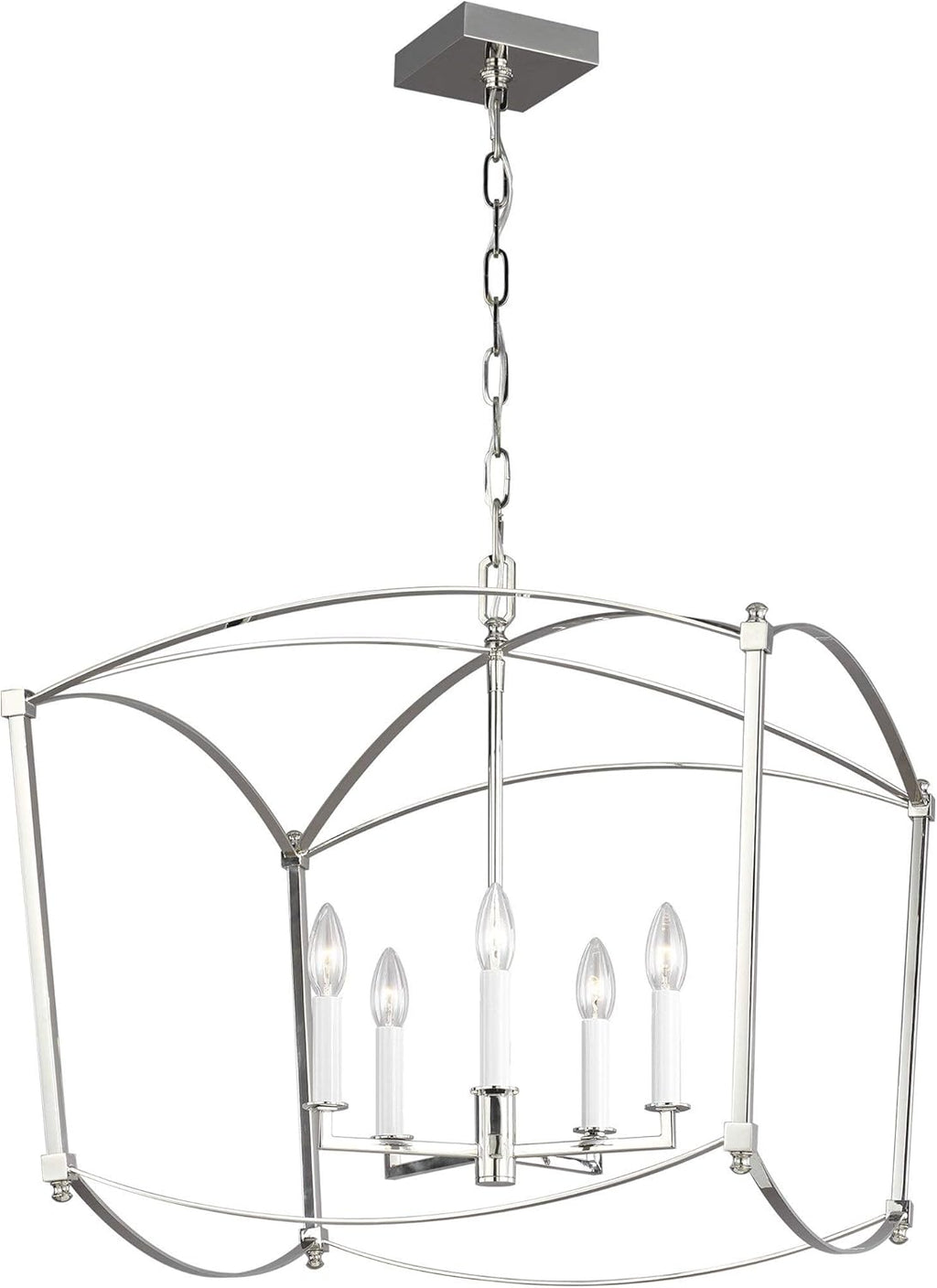 Polished Nickel 4-Light Candle Chandelier J459121