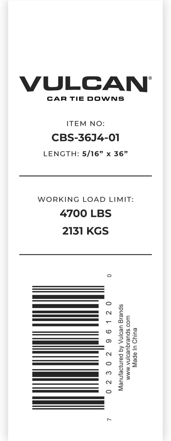 Towing Chain Bridle with Forged 4 Inch Mini J Hooks - Grade 70 Chain - 36 Inches Long - 4,700 Pound Safe Working Load K68375