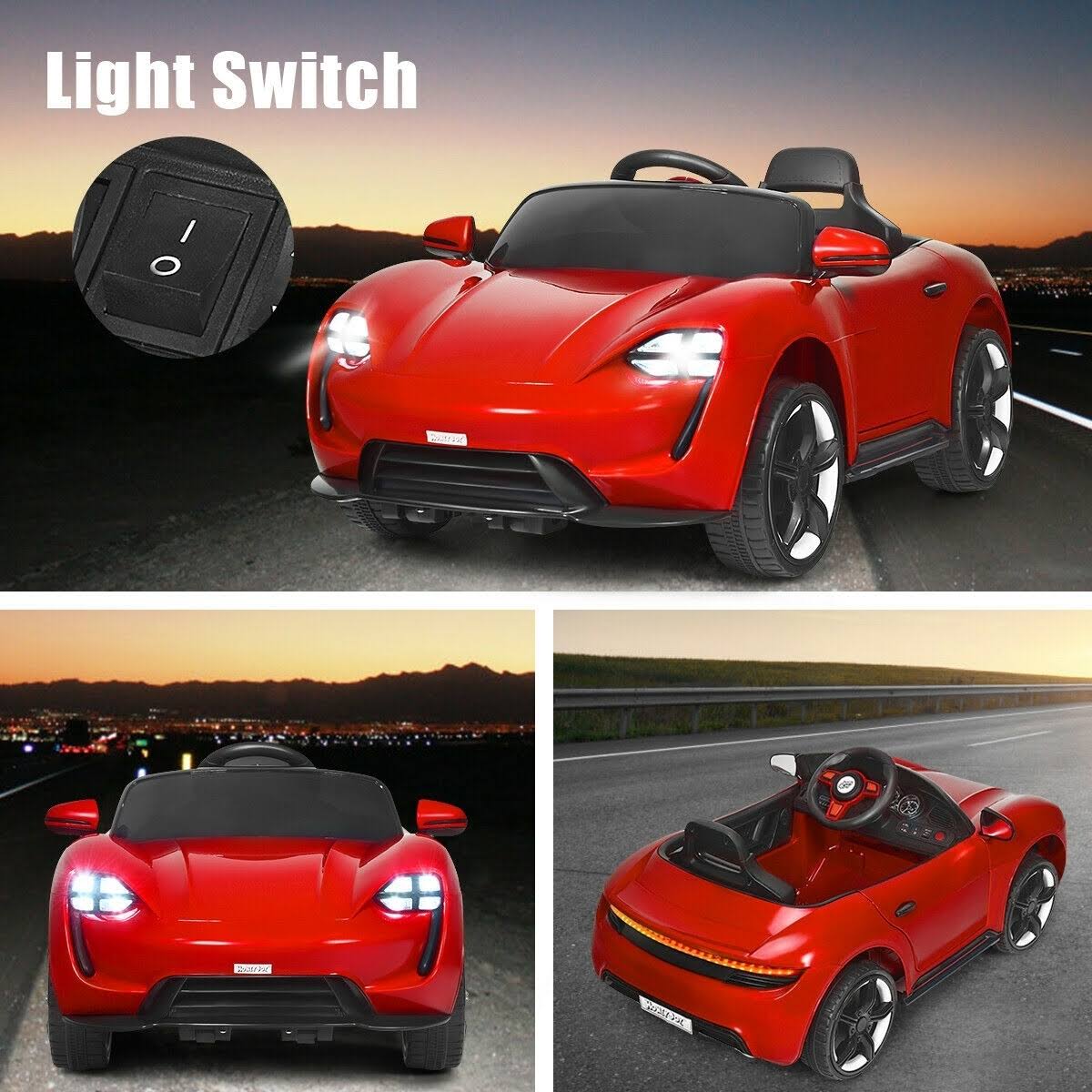 Red 12V Kids Ride on Car with MP3 and LED Light L51388