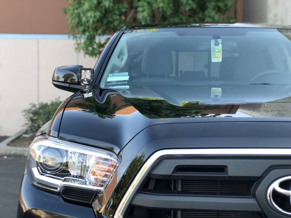 16-19 Toyota Tacoma Pillar/Ditch Mount Light Kit with 3in. C3 LED Flood Beam 12W Lights F2938
