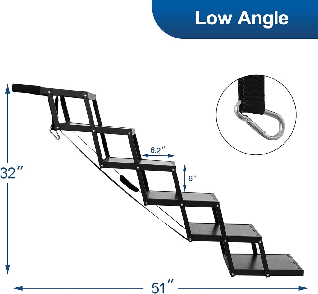 Foldable Aluminum 6 Step Dog Stairs with Nonslip Surface H899403