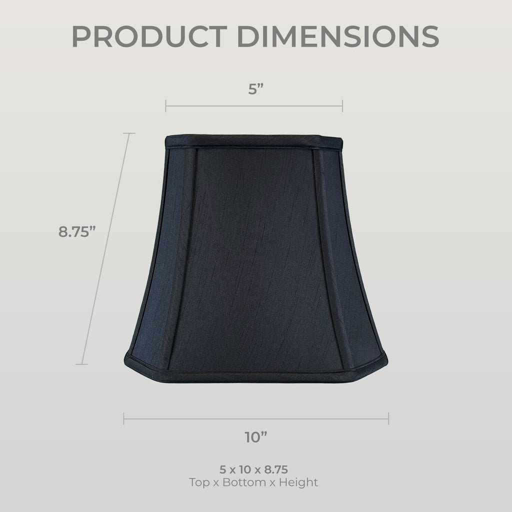 Black Square Cut Corner Bell Lamp Shade, Set of 2 J166