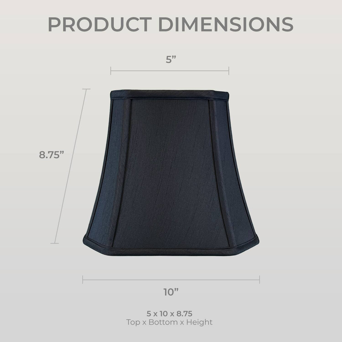 Black Square Cut Corner Bell Lamp Shade, Set of 2 J166