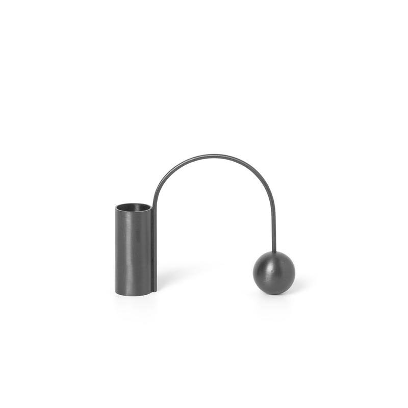 Black Brass Candle Holder N16466