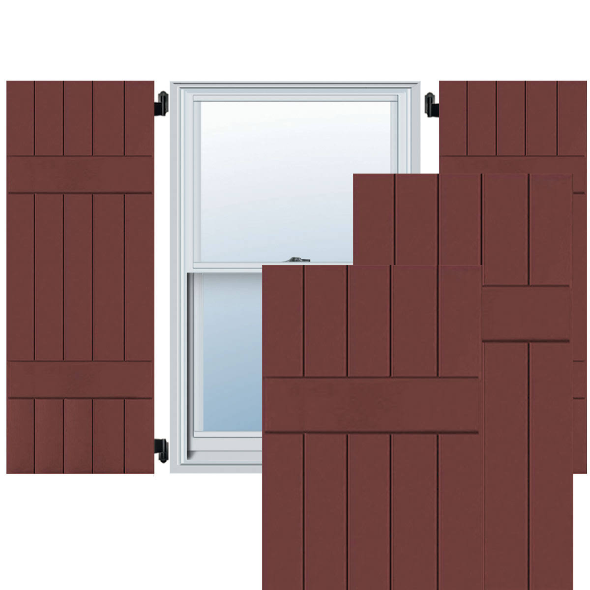 Real Wood Pine Board-n-Batten Shutters A82437