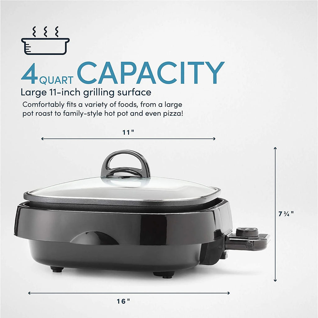 Black 4Qt. 3-in-1 Cool-Touch Electric Indoor Grill M7797