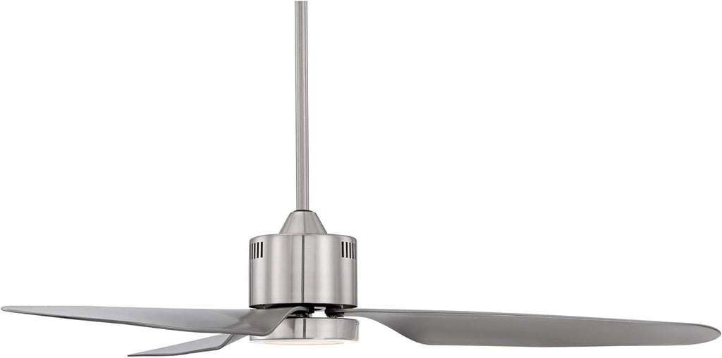 Brushed Nickel Silver 3 Blade Indoor Ceiling Fan with Light LED Remote Control R1097