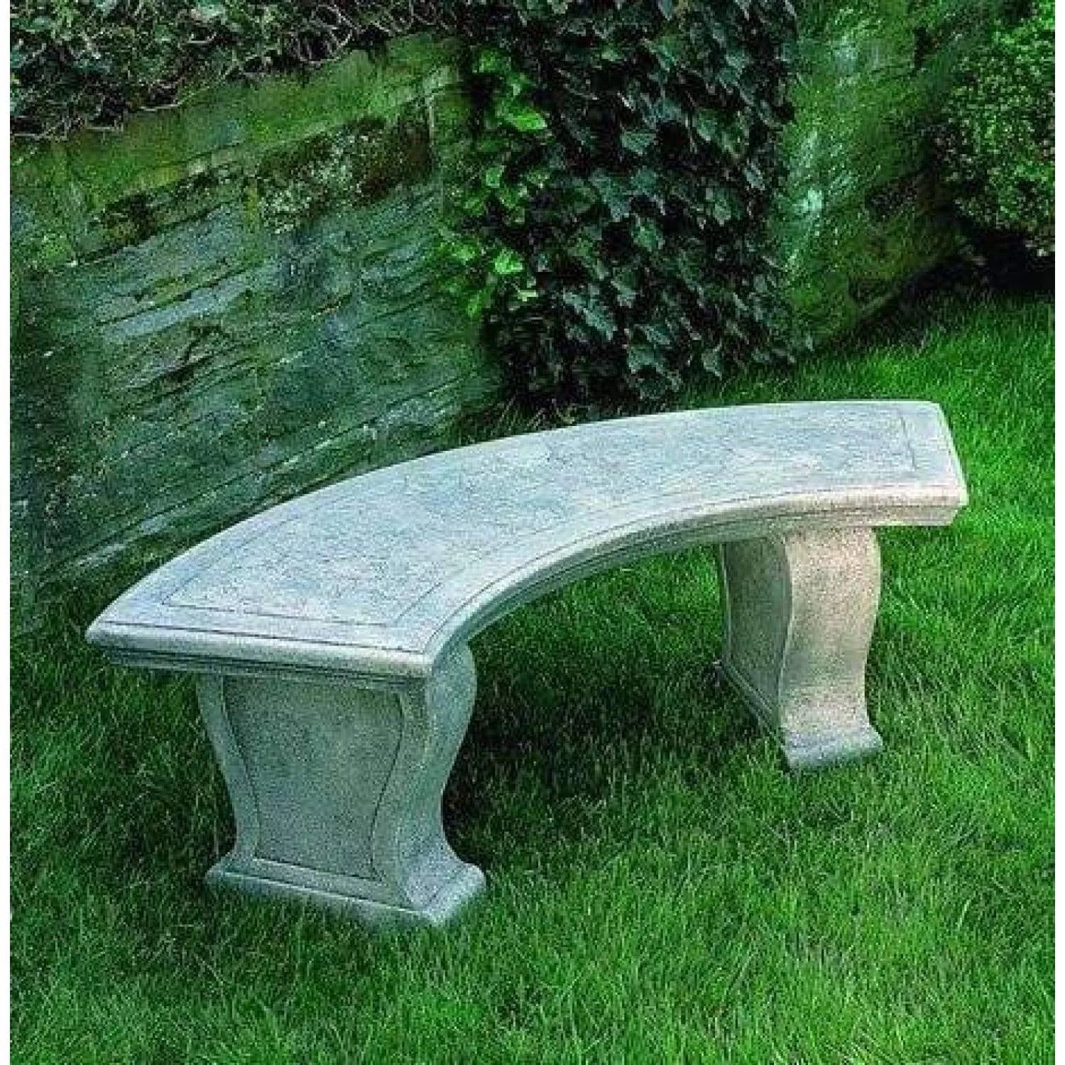 Grey Stone Curved Leaf Bench L827696
