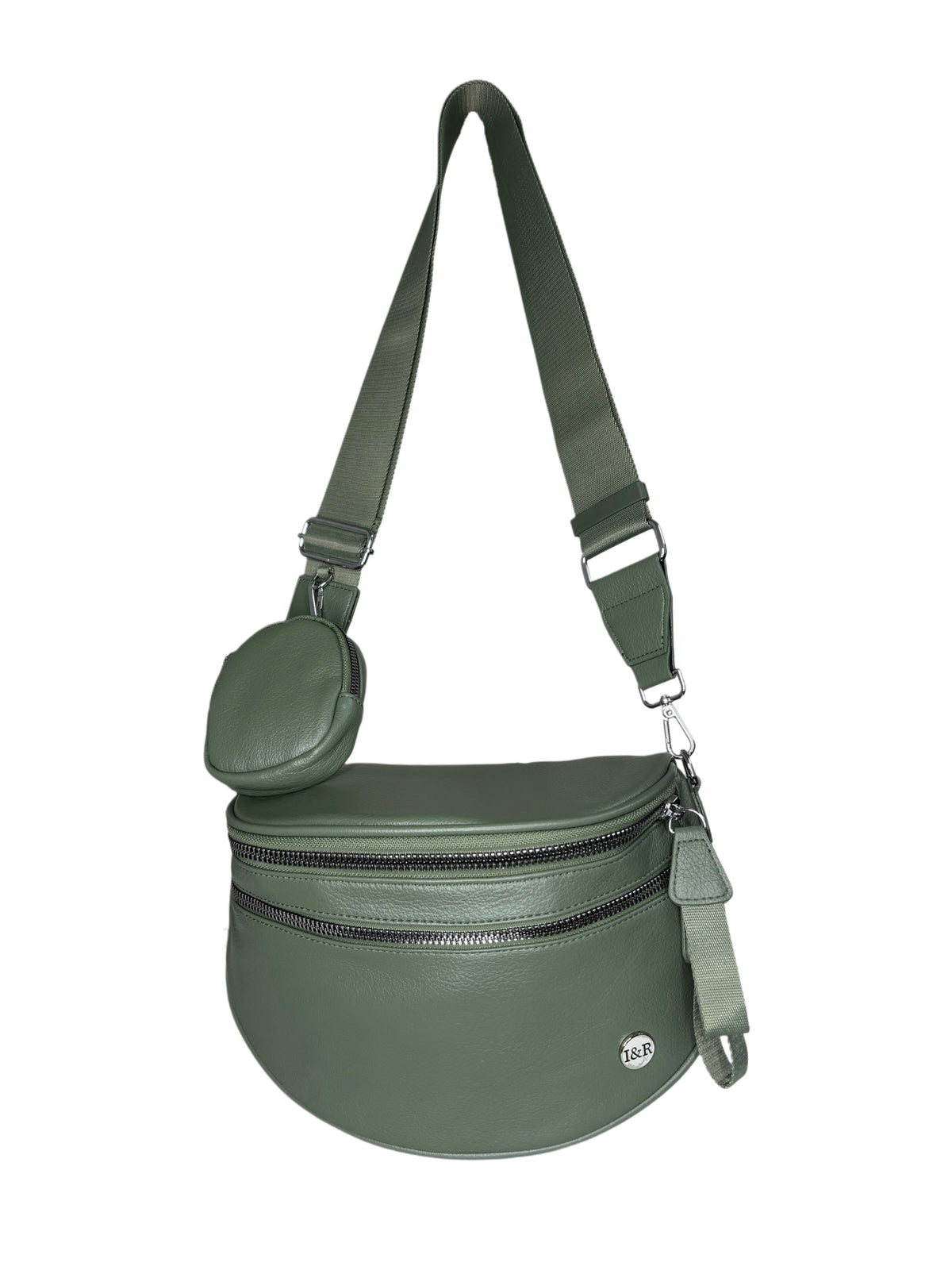 Iris June Best Version Faux Leather Bag (#8063) Detachable Strap Hip Bag with Coin Purse - By Iris & Rainbow