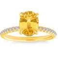 Oval Yellow Sapphire & Diamond Ring 14k Yellow Gold B9178