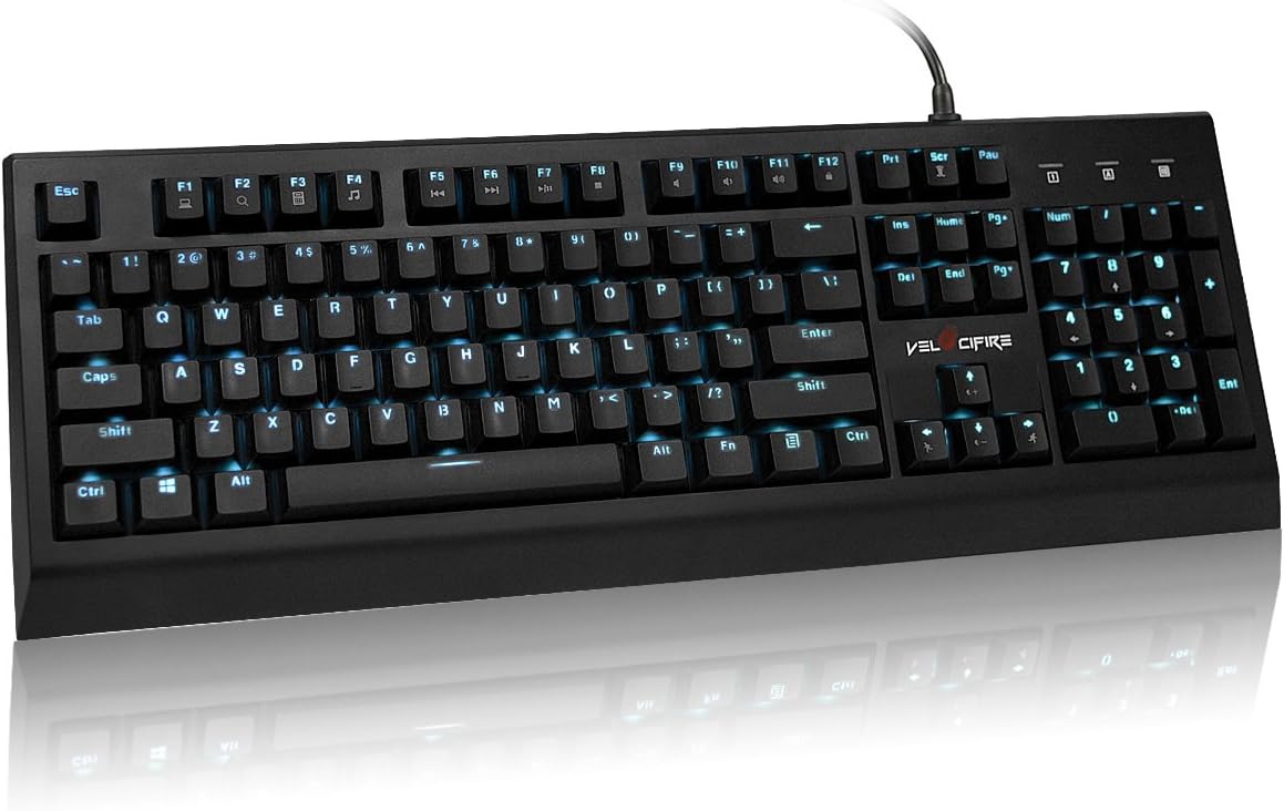 104-Key Full Size Mechanical Keyboard with Brown Switches LED Backlit Anti-ghosting Keys Pack of 2 F7854