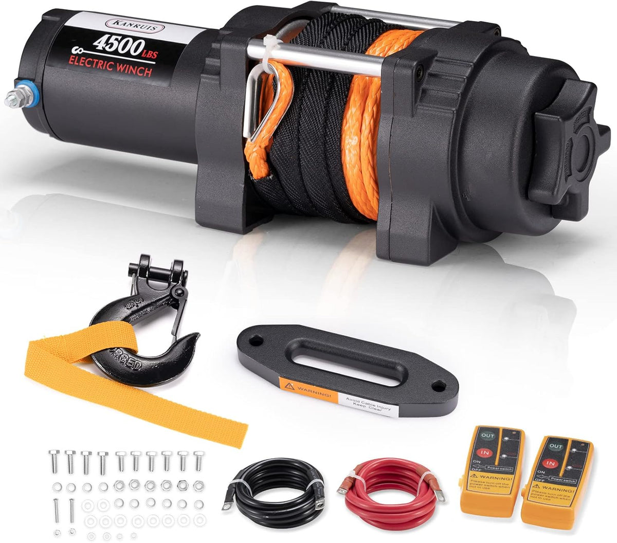 4500 lbs Electric Winch 12V DC Waterproof Steel Cable Winch with Wireless Remote U293261