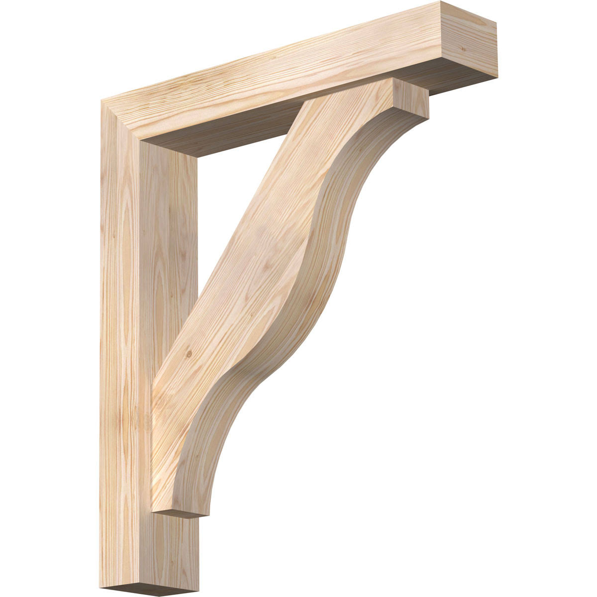 Douglas Fir Smooth Bracket with Offset Brace Z653