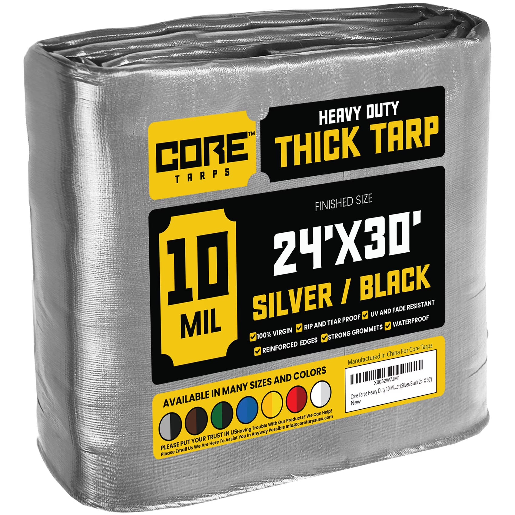 10 Mil Heavy Duty Waterproof Tarp 24 x 30Ft I327