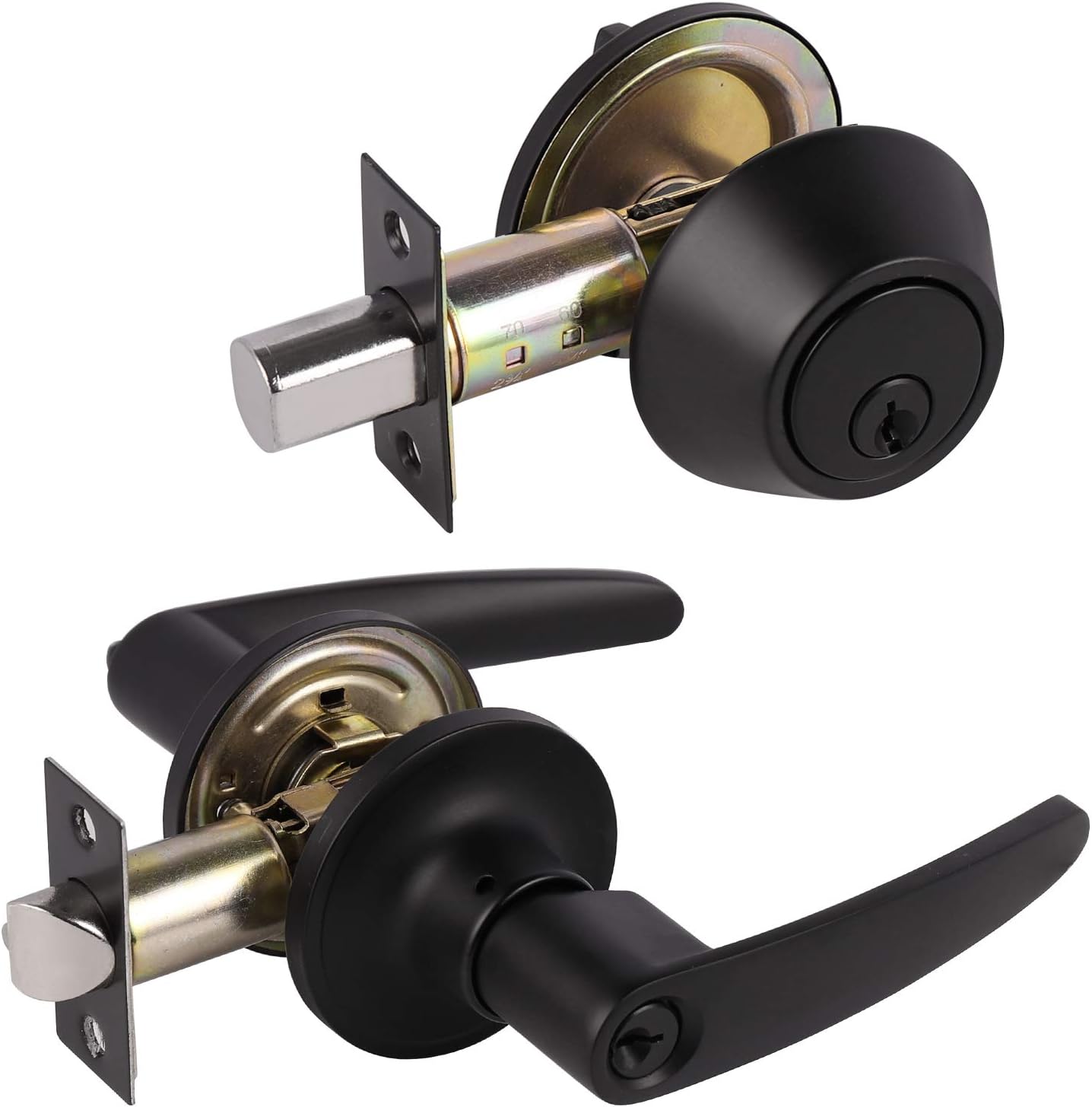 Matte Black 10 Pack Door Lever Set S591