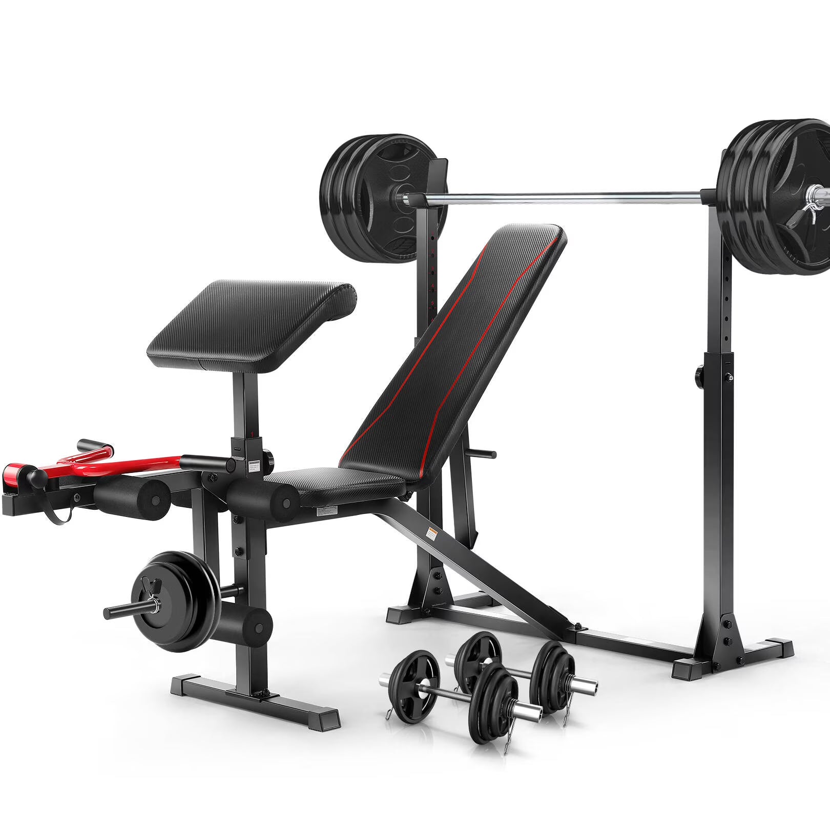 900LBS Adjustable Weight Bench with Barbell Rack C81083