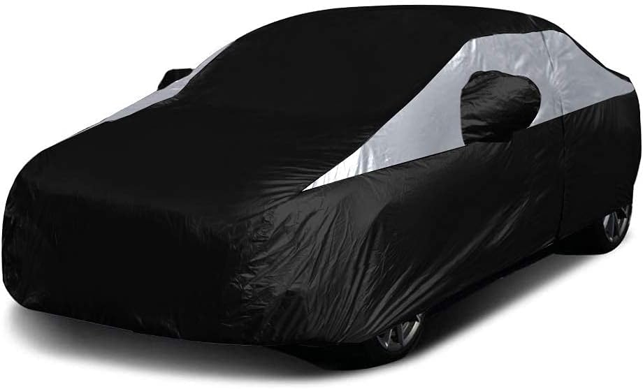 Jet Black Poly 210T Car Cover for Compact Sedans 176-185", Pack of 2 G25641