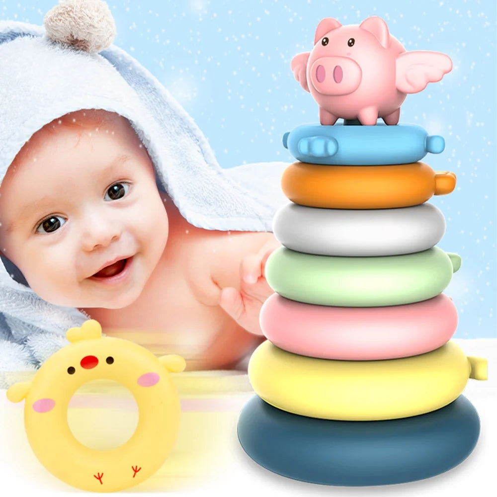 7 Rings Stacking Rings Soft Toys for Babies X4300