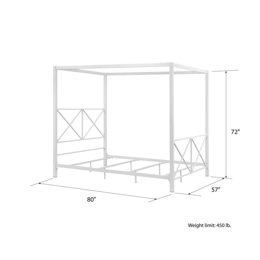 White Canopy Bed P384