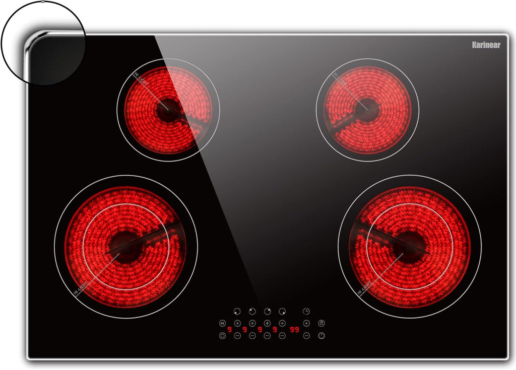 4 Burner Electric Radiant Cooktop with Residual Heat Indicator S370076