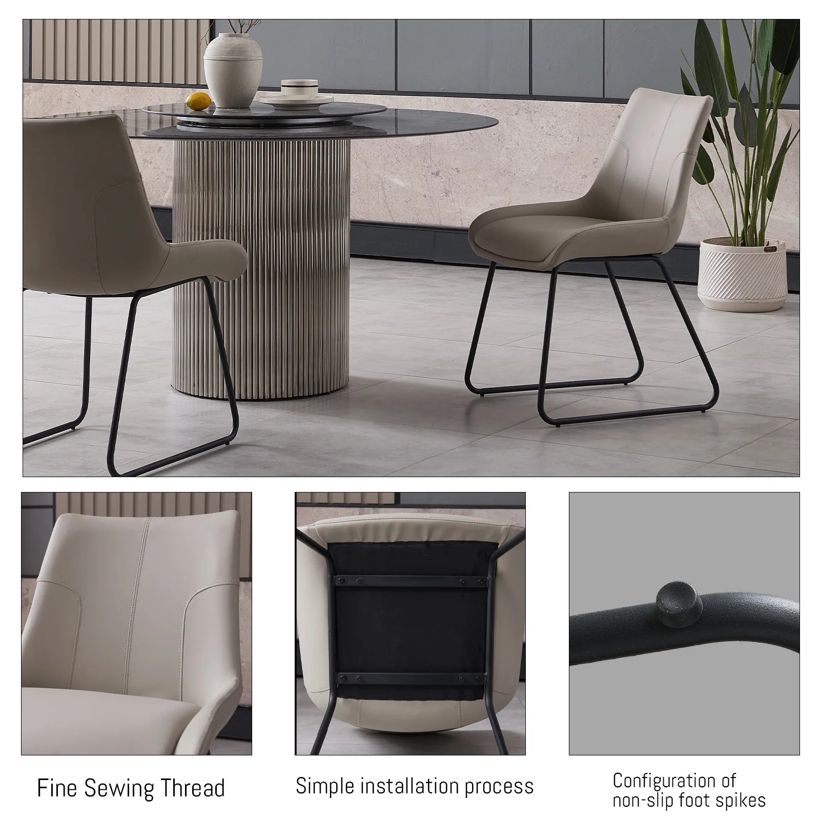 Faux Leather Dining Chair Set of 2 S737