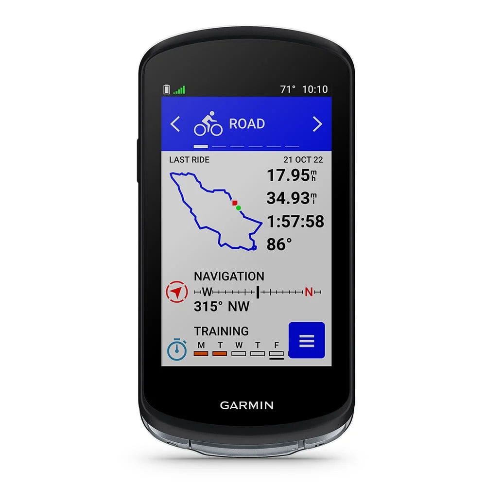Garmin Edge 1040 Solar GPS Bike Computer with Speed Sensor 2, Cadence Sensor 2, HRM-Dual, White Silicone Case, & Mounts R180177