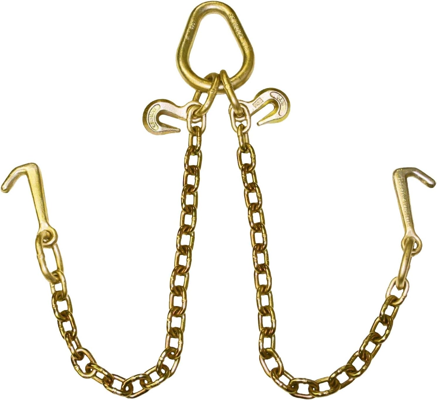 Towing Chain Bridle with Forged 4 Inch Mini J Hooks - Grade 70 Chain - 36 Inches Long - 4,700 Pound Safe Working Load K68375