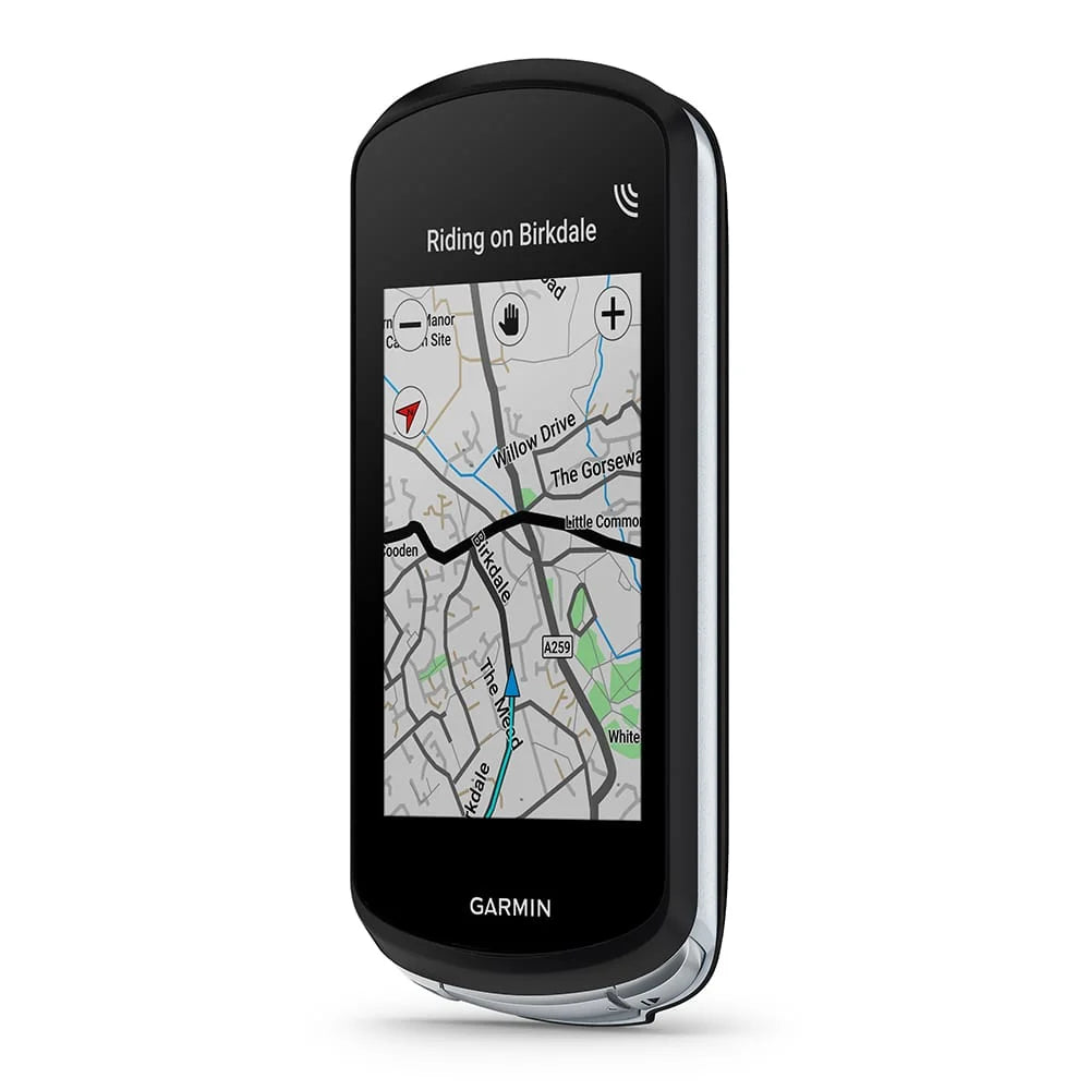 Garmin Edge 1040 Solar GPS Bike Computer with Speed Sensor 2, Cadence Sensor 2, HRM-Dual, White Silicone Case, & Mounts R180177