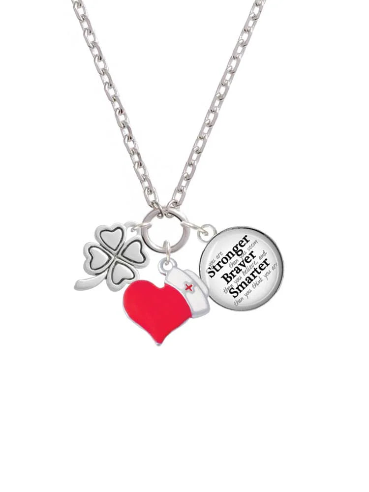 Red Heart Nurse Strong Zoe Necklace I6557