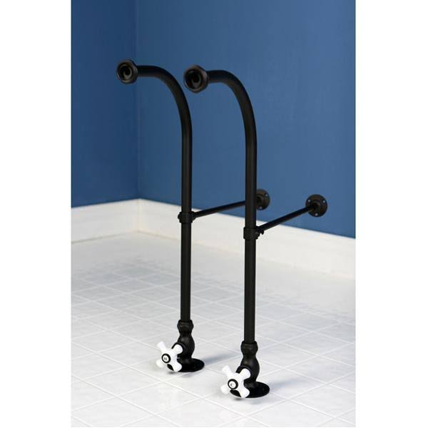 Vintage Polished Chrome Freestanding Water Supplies with Stop F64198