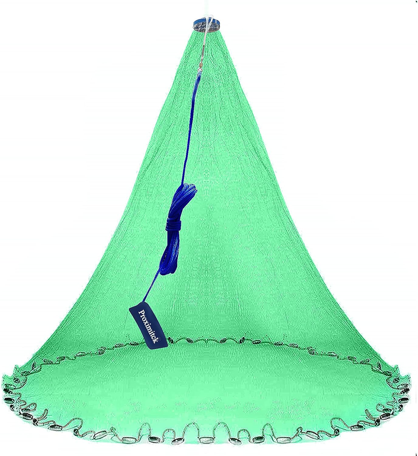 Handmade Saltwater Fishing Cast Net with Stainless Steel Round Weights, 4Ft/6Ft/8Ft Radius, 1/2 in Mesh Size, Pack of 2 U182