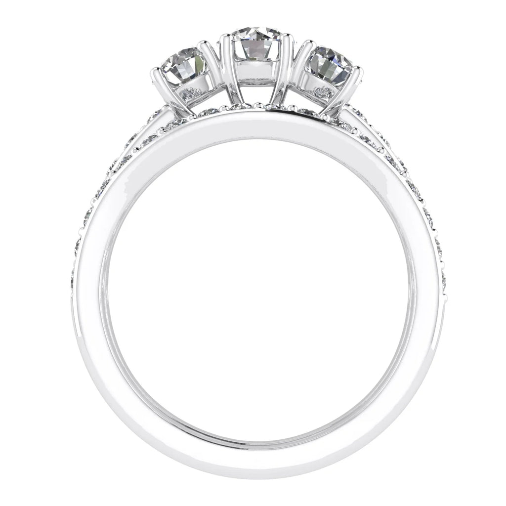 10k White Gold Diamond Three Stone Bridal Set Z988867