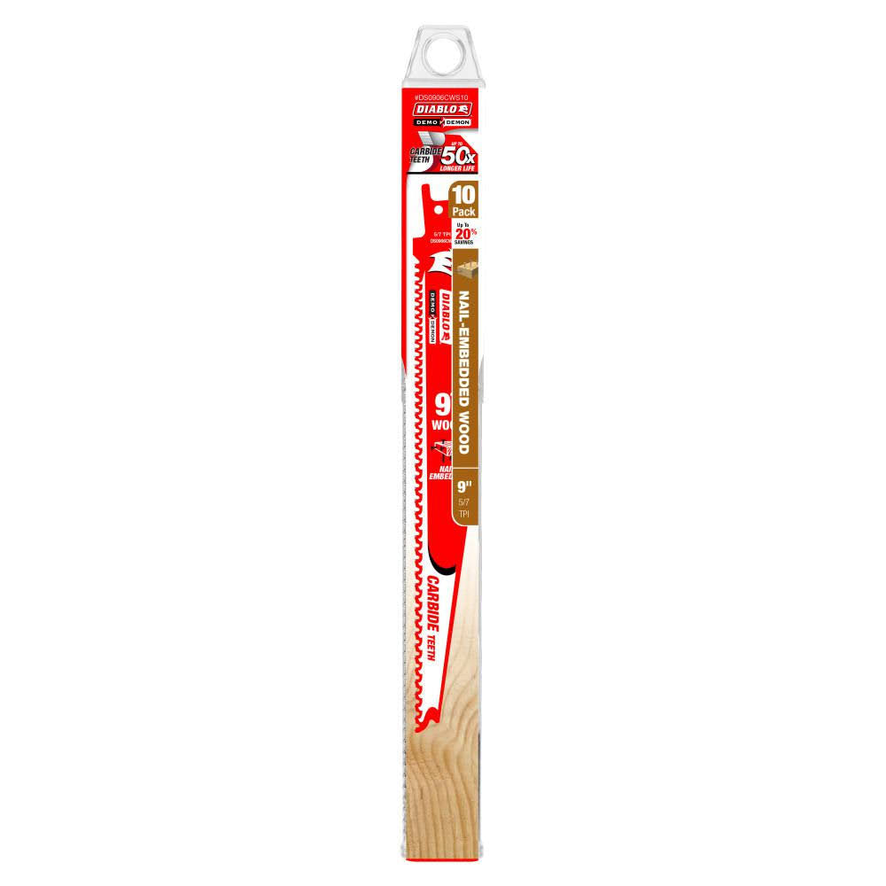 9-Inch Carbide Recip Blade, 10-Pack D146467