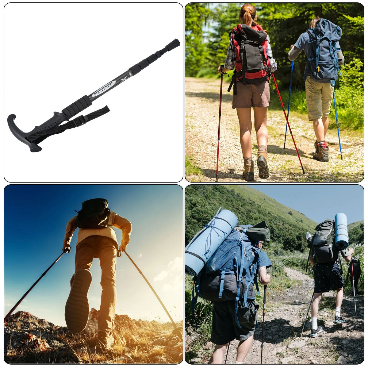 Black Collapsible Trekking Pole 43 Inch I562