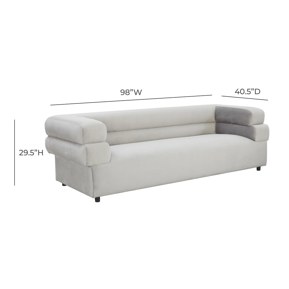 Light Grey Velvet Sofa N3836