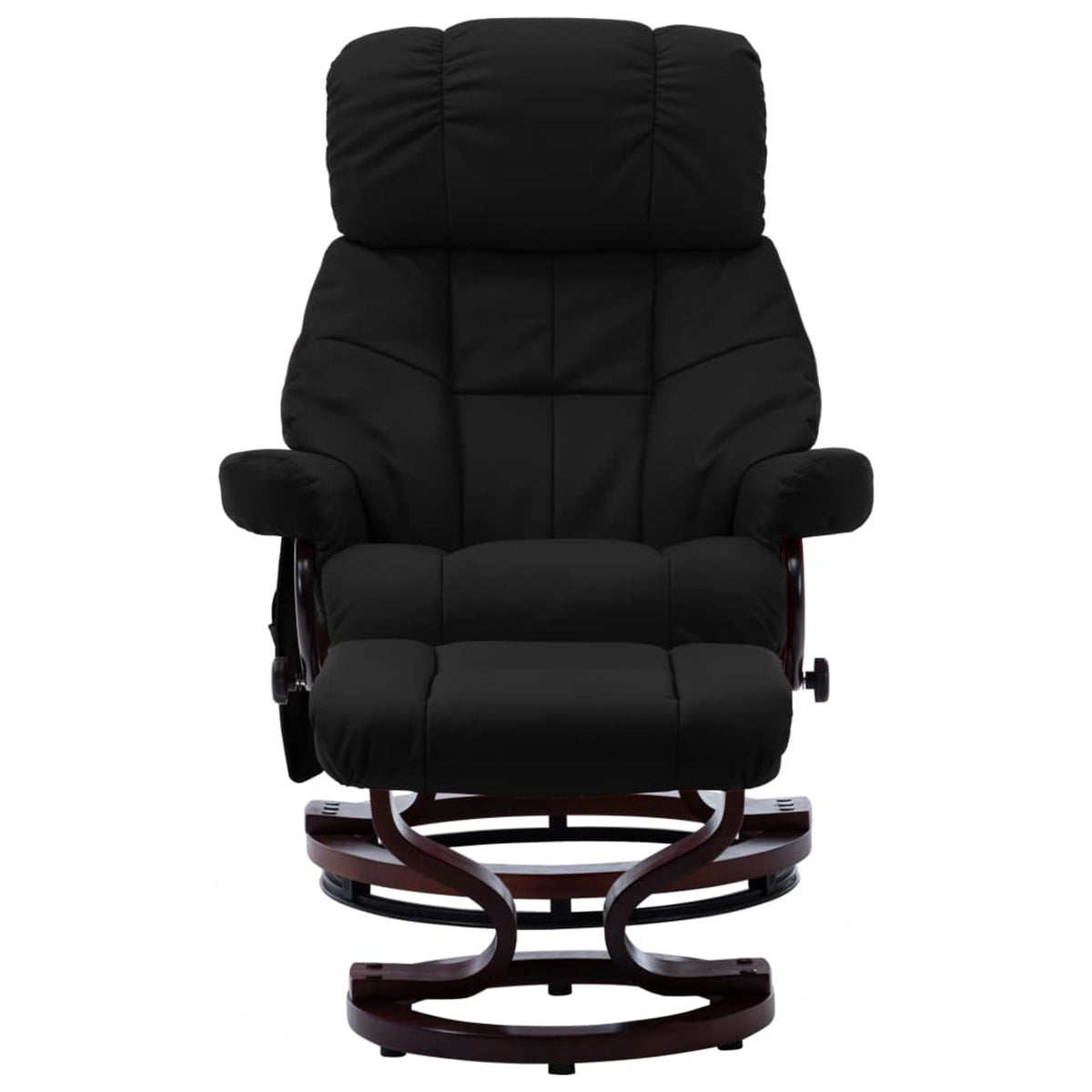 Black Faux Leather Massage Recliner with Ottoman G110216