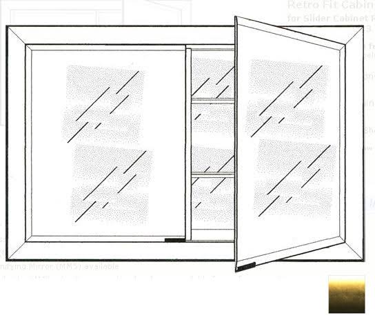 Recessed Double Door Cabinet - Brushed Satin Gold G8834
