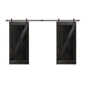 Charcoal Black Double Barn Door with Hardware Kit 48 x 84 L64309