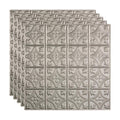 Argent Silver Decorative Vinyl Ceiling Tile 2ft x 2ft 5 Pack P982