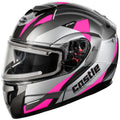 Pink Modular Snow Helmet with Electric Shield S432