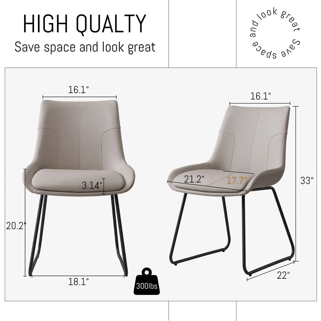 Faux Leather Dining Chair Set of 2 S737