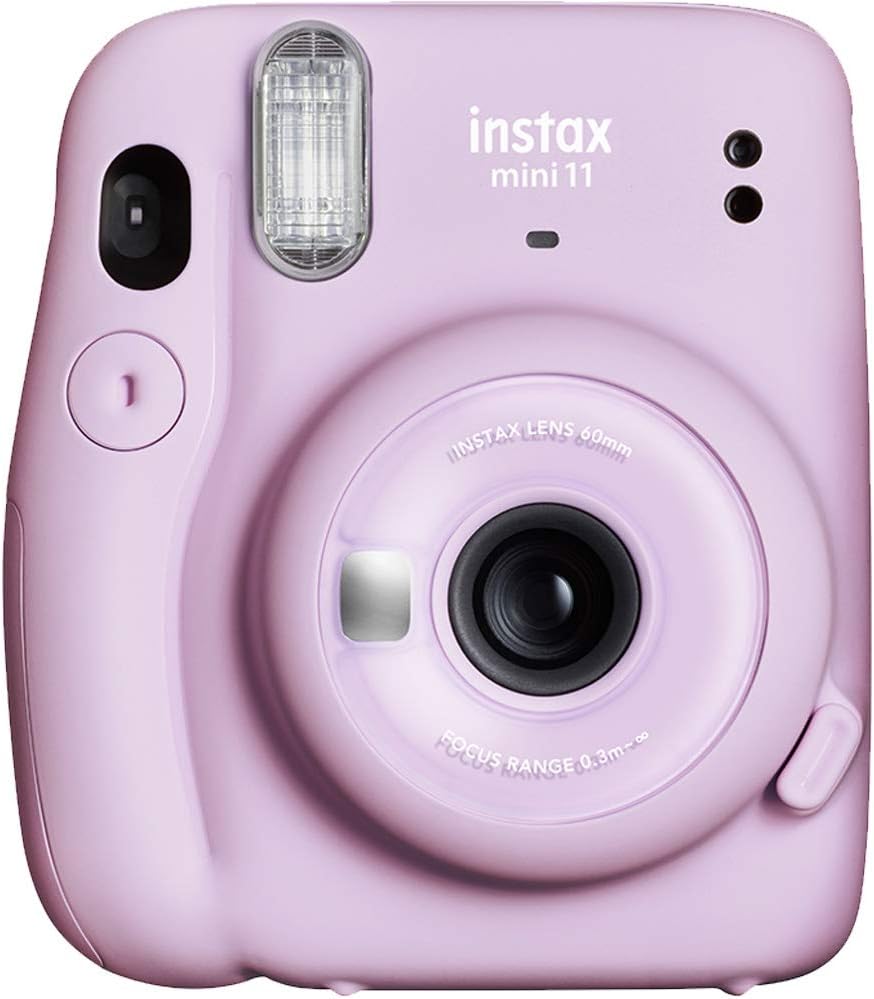 Lilac Purple Instant Camera with Twin Pack Film, Rainbow Film, Case and Travel Stickers P5058