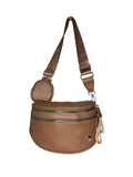 Iris June Best Version Faux Leather Bag (#8063) Detachable Strap Hip Bag with Coin Purse - By Iris & Rainbow