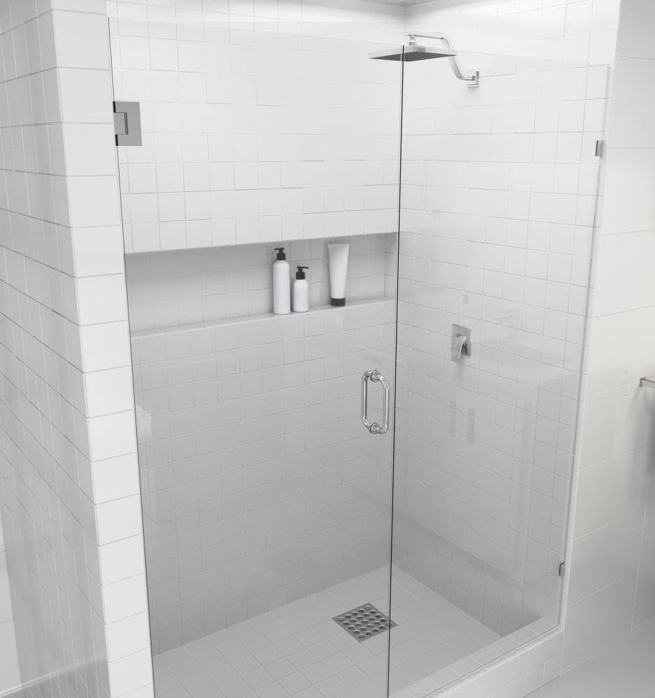 36.25x22 W x 78x22 H Hinged Frameless Shower Door Chrome J364379